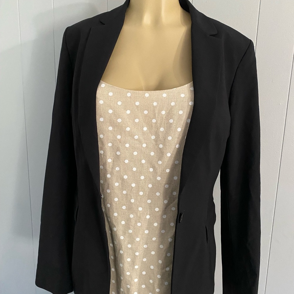 Elie Tahari Black Single-Button Tailored Blazer